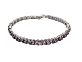 Silver Bracelet With Amethyst Color Stone