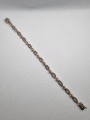 Silver Bracelet With Champagne And White Zircon