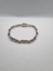 Silver Bracelet With Champagne And White Zircon