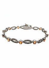 Silver Bracelet With Champagne And White Zircon