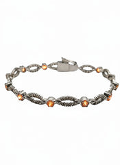 Silver Bracelet With Champagne And White Zircon