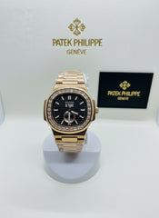 PP Nautilus Annual Calendar Brackets Black Dial Rose Gold