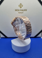 PP Nautilus Annual Calendar Brackets Black Dial Rose Gold