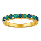Blue And Green Stone Ring Gold Plated