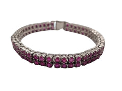 Red Ruby Color Silver Bracelet