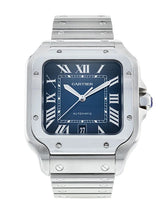 Cartier Santos Stainless Steel Blue Dial