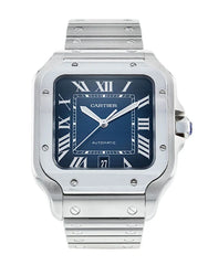 Cartier Santos Stainless Steel Blue Dial