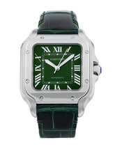 Cartier Santos-Dumont Stainless Steel with Green Strap