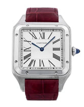 Cartier Santos-Dumont Stainless Steel Large with Brown Strap