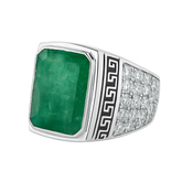 Emerald Stone Ring with Masonite Setting