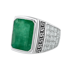 Emerald Stone Ring with Masonite Setting
