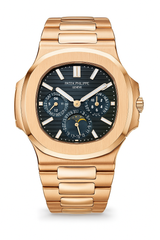 PP Nautilus Rose Gold Color Moon Phase Black Dial