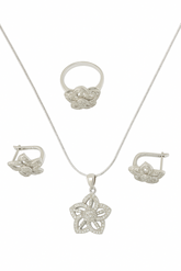 925 Silver Star-Shaped Locket Set with Matching Ring