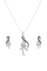 925 Silver Locket Set with Silver & Copper Tone Design