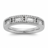 925 Silver Band with Zircon and Bracket Design