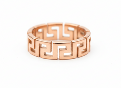Versace Inspired Greca Band – Rose Gold Plated 925 Silver band