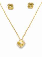 Van Cleef Inspired Locket with Zircon Stone – Gold Plated 925 Silver