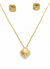 Van Cleef Inspired Locket with Zircon Stone – Gold Plated 925 Silver