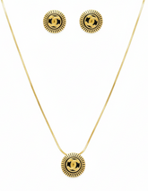 Chanel Inspired Locket Tops with Black Stone & CC Logo