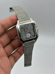 : The "Classic Santos" Slate & Grey Dual Time Leather