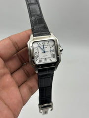 The "Classic Santos" Silver & White Leather