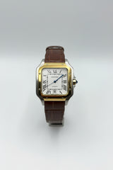 The "Classic Santos" Two-Tone Gold & Brown Leather