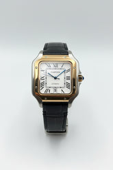 The "Classic Santos" Two-Tone Rose Gold & Leather