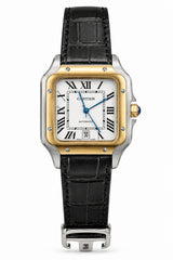 The "Classic Santos" Two-Tone Rose Gold & Leather