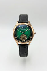 The "Classic Drive" Rose Gold & Emerald Open-Heart Moonphase