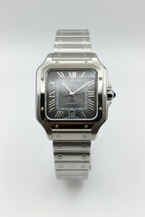 The "Classic Santos" Silver & Onyx Steel Bracelet