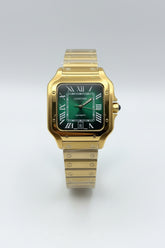 The "Classic Santos" Gold & Emerald Steel Bracelet