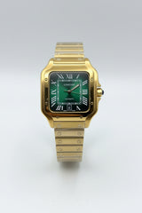 The "Classic Santos" Gold & Emerald Steel Bracelet