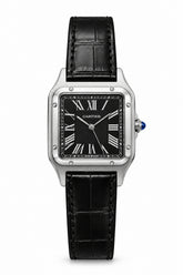 The "Classic Santos Dumont" Silver & Onyx Leather