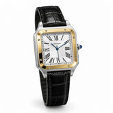 The "Classic Santos Dumont" Two-Tone Gold & Opaline Leather
