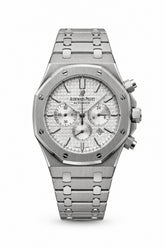 The "Classic Oak Chronograph" Silver & Silver Tapisserie Steel Bracelet