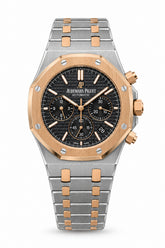 The "Classic Oak Chronograph" Two-Tone Rose Gold & Onyx Tapisserie Steel