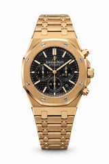 The "Classic Oak Chronograph" Rose Gold & Onyx Tapisserie Bracelet