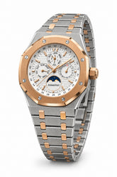 The "Classic Oak Perpetual Calendar" Two-Tone Rose Gold & Ice Silver Tapisserie Bracelet