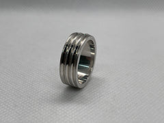 925 Silver Band with 3-Line Matte Finish & 2 Zircon Stones