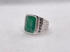 Emerald Stone Ring with Masonite Setting