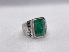 Emerald Stone Ring with Masonite Setting