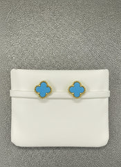 Van Cleef Inspired Turquoise Locket Tops Set with Chain