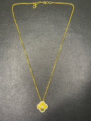 Van Cleef Inspired Locket with Zircon Stone – Gold Plated 925 Silver