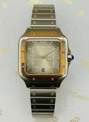 Cartier Santos Two-Tone Rose Gold & Gray Dial