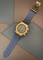 Hublot Classic Fusion Inspired Blue & Rose Gold Chronograph Quartz