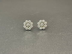 925 Silver White Flower Zircon Tops