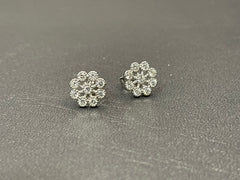 925 Silver White Flower Zircon Tops