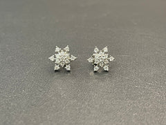 Silver Small Flower-Style Zircon Tops