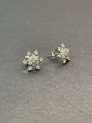 Silver Small Flower-Style Zircon Tops