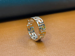 Versace Inspired Greca Band – Rose Gold Plated 925 Silver band